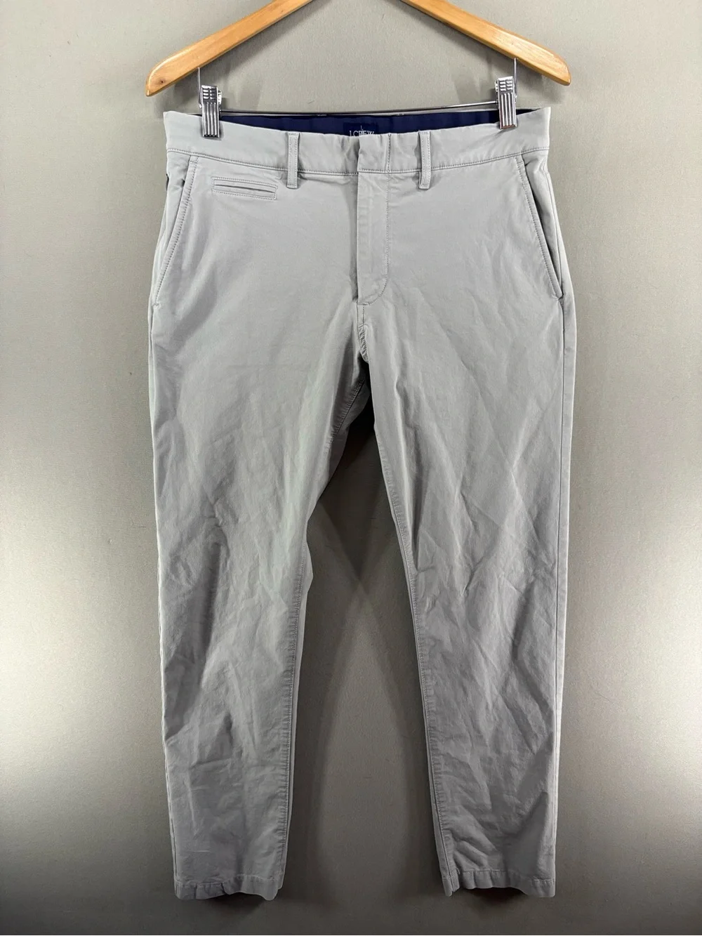 J Crew Men's Gray 484 Slim-fit Tech Pant Size 31x30 Stretch Cotton/Nylon